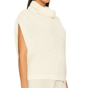 STITCHES & STRIPES Madison Sleeveless Turtleneck Knit Top Sweater CHALK Sz SMALL
